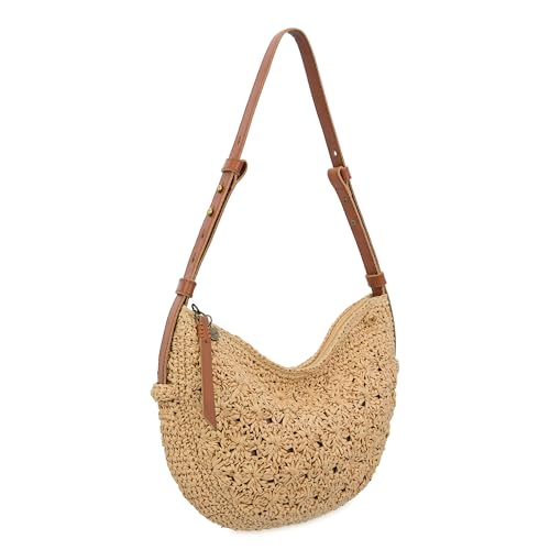 Image of The Sak Tess Crescent Shoulder Bag - Premium Women's Handbag for Everyday & Travel - Adjustable Strap with Zipper Closure