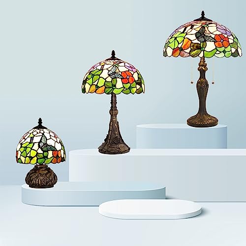 Zjart Tiffany Floor Lamp Butterfly Style Stained Glass Shade Angle Adjustable Arched Gooseneck 7Kg Bronze Color Base 67Inch High Suitable For Living Room Study Office Lighting And Reading #TOP2