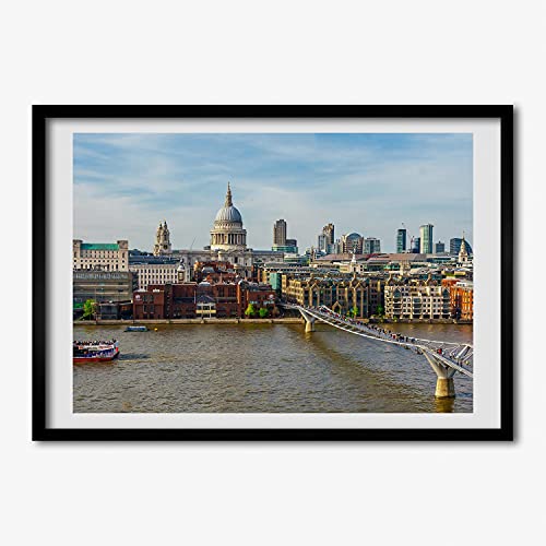 Affiche decorative 70x50 cm avec cadre MDF Tulup et tableau paysage Riviere Thames Londyn