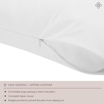Bioweaves 100% Organic Cotton Breathable Body Pillow Protector GOTS Certified with Zipped Closure 21 x 54, 1-Pack
