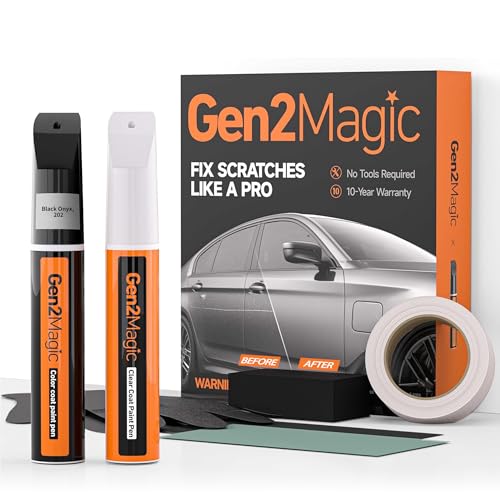 Gen2Magic Black Onyx Touch Up Paint Pen Kit for Toyota [Clear Coat Included], 202 Color Match for Scratches, Easy Scratch Repair for Toyota RAV4 Camry Corolla Tacoma Highlander 4Runner Prius & More