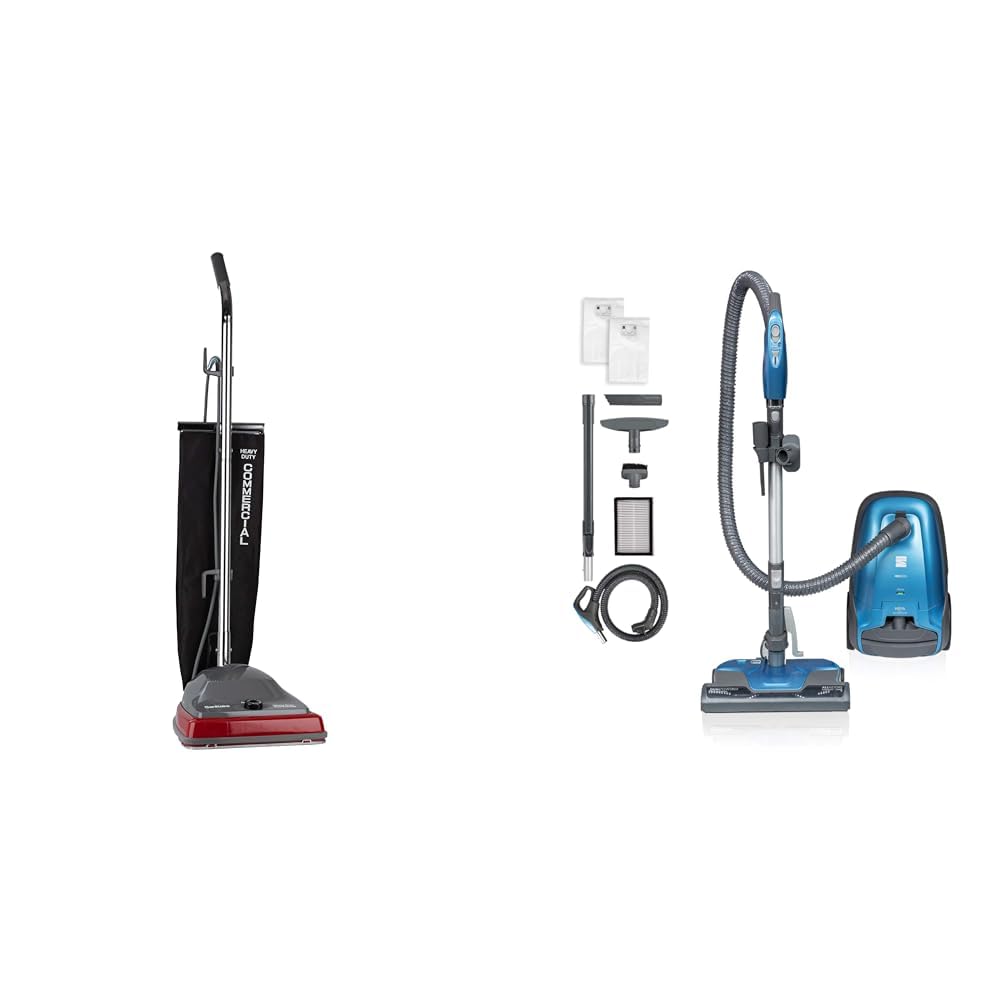 Sanitaire SC679K Tradition Upright Commercial Vacuum Bundle with Kenmore Pet Friendly Canister Vacuum with Telescoping Wand