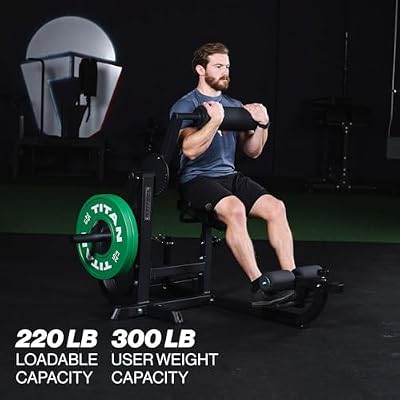 Titan Fitness Seated Ab/Back Extension Machine, Upper Body Abdominal Lower Back Machine, 220 LB Plate-Loaded Capacity, Core and Strength Training Workouts, Home Gym Machine