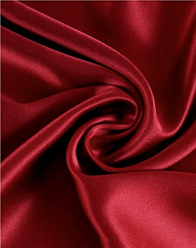 Image of Lonxu Pajamas Set Mens Silk Satin Pajamas Long Sleeve Loungewear Two-Piece Sleepwear Button-Down Pj Set S-XXXXL
