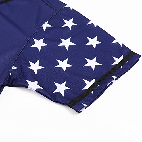 Pullonsy Unisex America Baseball Softball Jersey Army Veterans Shirt For Men Dad Usa Eagle Tops Mesh Navy Blue Jersey Size 2X-Large #TOP3