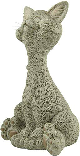JFSM INC. Whimsical Smiling Grey Cat Figurine – Cute Resin Kitten Statue for Home or Office Decor, Hand-Painted Feline Ornament, Funny Animal Lover Gift for Cat Lovers, Desk or Shelf Display - Thumbnail 6