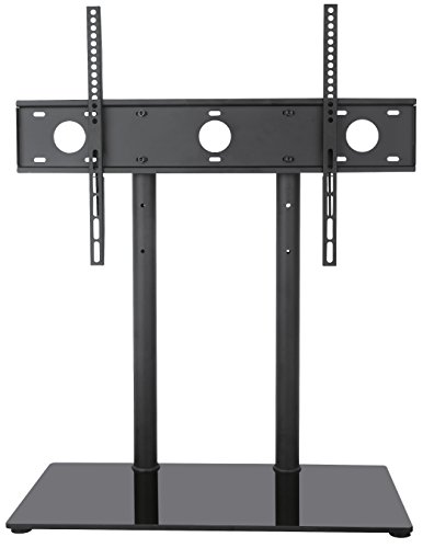 VIVO Black Universal Economic 32 to 65 inch LCD Flat Screen TV Table Top Stand, VESA Mount with Tempered Glass Base, STAND-TV00H