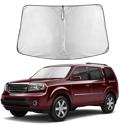 Image of Autovir Windshield Sun Shade Fit for 2009-2013 2014 2015 Honda Pilot Sunshade, Front Car Window Shades Sun Visor, Blocks UV Rays & Heat, Car Accessories