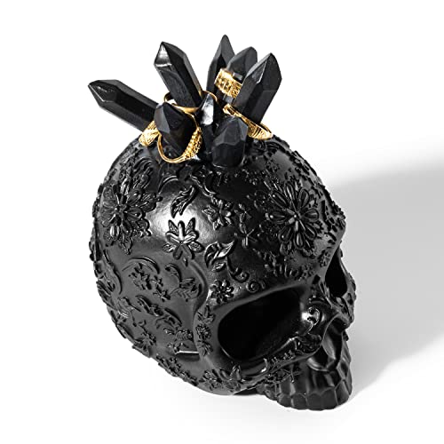 GUTE Skull﻿ Crystals Ring Holder, 3.75" H For & Year Round - Skull Decor, Ring Organizer, ﻿Storage Display, Skeleton Jewelry Holder Trinket Rings Tray - Gothic & Emo Decor - Spooky by GUTE - Image 7