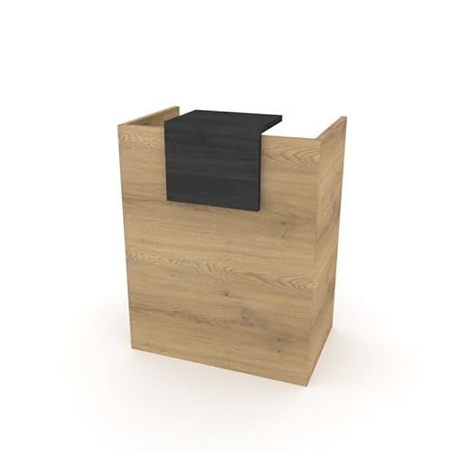 DUÓFIC Mostrador de Recepción y Oficina. Facil Montaje 80x105x50 cm | 19mm de Grosor de Tablero | Fabricado en España. (Olmo - Azabache)