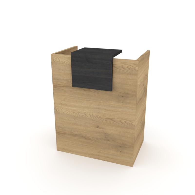 DUÓFIC Mostrador de Recepción y Oficina. Facil Montaje 80x105x50 cm | 19mm de Grosor de Tablero | Fabricado en España. (Olmo - Azabache)