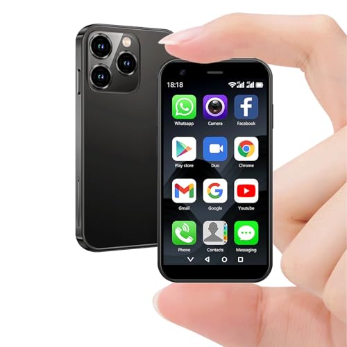 Mini teléfono inteligente 4G, pantalla HD de 3,0', cuatro núcleos, 3 + 32 GB, teléfono para niños desbloqueado de 2000 mAh, Mini phone de bolsillo para estudiantes, teléfono inteligente pequeño Negro