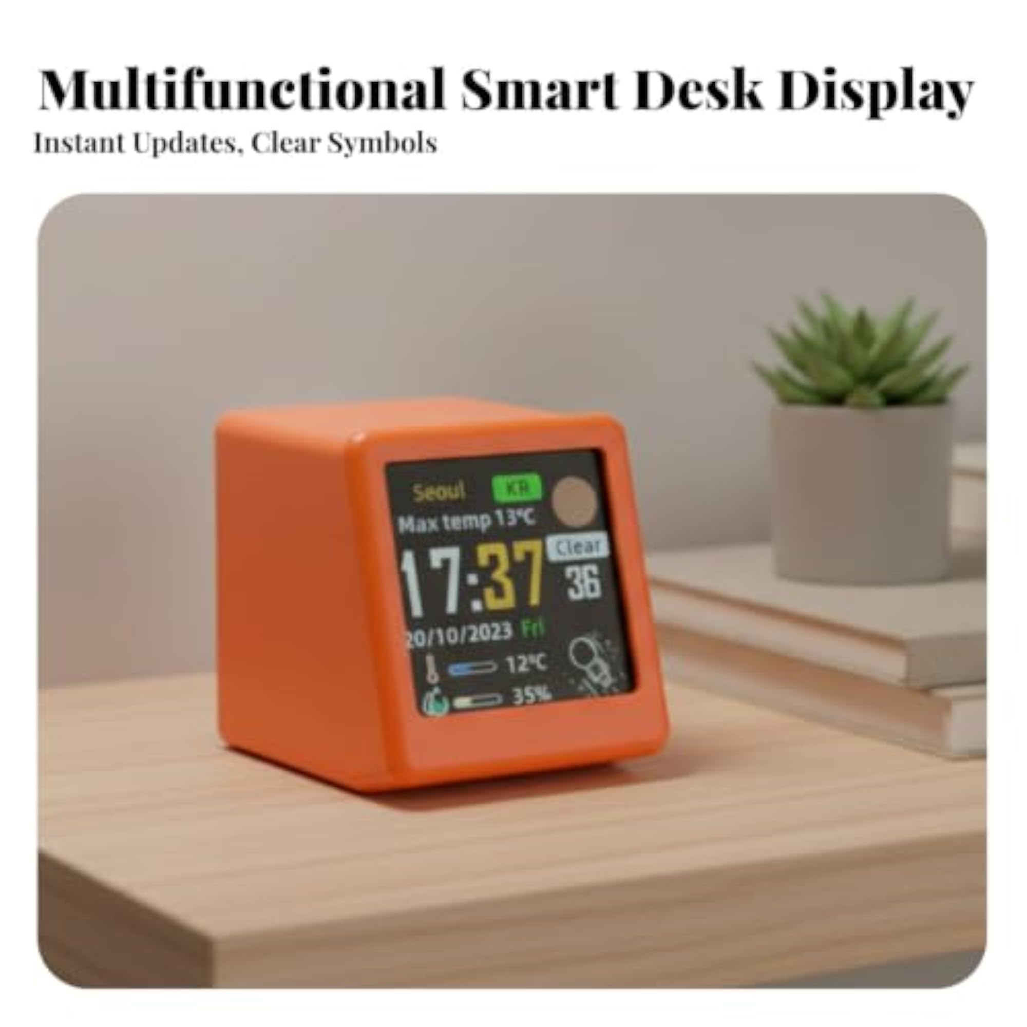 Temperature Weather Clock, USB-Powered Humidity Station