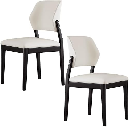 Miniatura 19 de YVYKFZD Juego de sillas de comedor de madera, silla de comedor de cuero, sillas de cocina tapizadas con respaldo curvo, silla de sala de estar sin