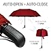 Prostorm Vented Travel Umbrella | Strong Compact Windproof Umbrella | Deep Dome Coverage | Automatic Open/Close | Portable Pop-Up with Large Coverage | Fits Car & Backpack (Red)