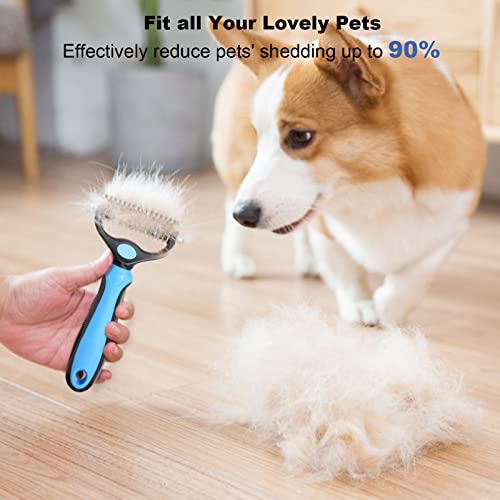 Dog Brush for Shedding, Sebtle Double Sided Undercoat Rake Comb for