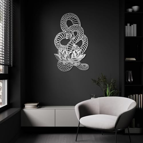 Art mural en métal serpent premium, décoration murale d'exception
