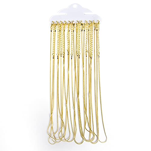 KP 6Pcs/Lot Gold Silver Color 40cm Snake Chains Necklace for Women Jewelry Making Necklace Findings D221 (Metal Color : Gold-Color)