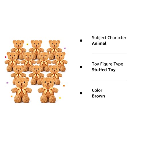 Hydren 12 Pcs Plush Bear Stuffed Animal 12 Inch With Ribbon Bow Ties Soft Fluffy Bear Toys For Weeding Anniversary Birthday (Light Brown) #TOP7
