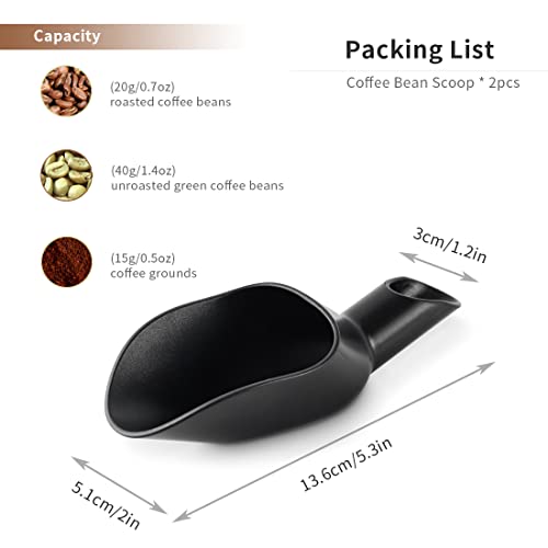 Coffee Scoop For Ground Coffee-Bean - Cafemasy Barista Tools Set Of 2Pcs Plastic Coffee Measure Scooper Spoon For Weighing And Filling Coffee Beans Coffee Grounds #TOP2