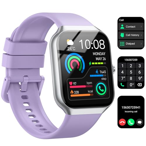 Smart Watch for Women (Answer/Make Calls),1.96HD Fitness Watch with Heart Rate Sleep Monitor Pedometer, Activity Tracker 113+ Sport Modes, IP68 Waterproof Running Smartwatch for IOS Android Purple