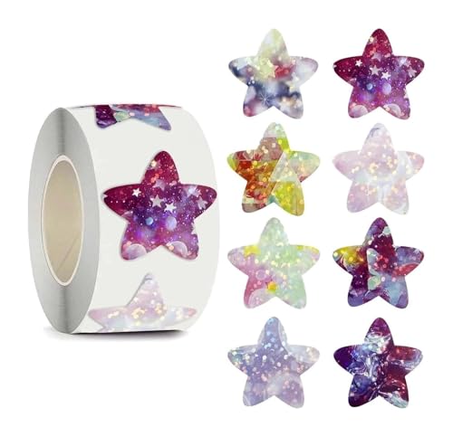 �z���O���t�B�b�N�S�[���h�X�^�[�V�[���A 50�`500���p�b�N �S�����X�^�[�X�y�[�X�X�e�b�J�[ �}���`�J���[ ���� �܏� DIY�p(Yellow)