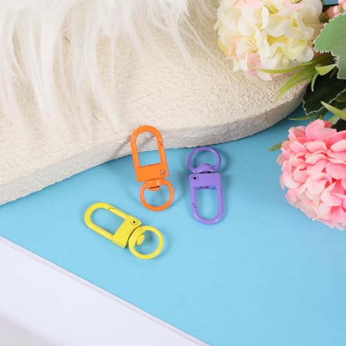 COMNICO 45 Pcs Lobster Claw Clasps,Colorful Lanyard Swivel Snap Hooks Heavy Duty Metal Lanyard Clips Swivel Snap Hooks for Key Chains Purses Straps Bag Charms Zipper Jewelry Making DIY Craft