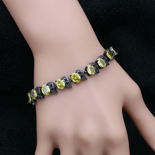 Image of LMXXVJ Fashion Tennis Bracelet Created Emerald White Gold Plated Charm Bracelet Gifts Jewelry for Women