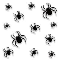 24 pcs Halloween Spider Decals, 3D Stickers DIY Wall Art Spooky Home Decor Kids Bathroom Decoration for Parties Black Party - 3 Sizes: 16.5x19cm, 11x13cm, 7x8.5cm