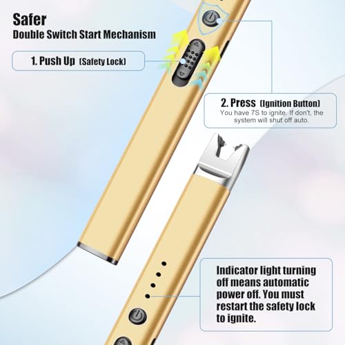 LcFun 2-Pack USB Rechargeable Arc Lighter with Safety Lock — view 5