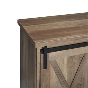 Pemberly Row 32" Farmhouse Sliding Barn Door Wood Accent Chest Home Coffee Station Buffet Storage Cabinet in Rustic Oak Pemberly Row 32 Farmhouse Sliding Barn Door Wood Accent Chest Home Coffee Station Buffet Storage Cabinet in Rustic Oak