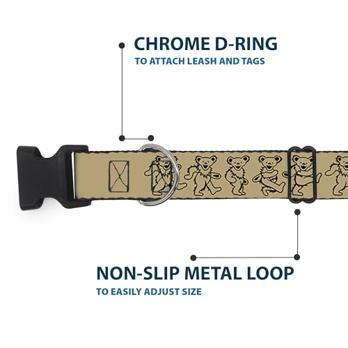 Buckle-Down Dog Collar Plastic Clip Dancing Bears Tan Black 8 to 12 Inches 0.5 Inch Wide, PC-WGD003-NM by Buckle-Down - Image 5
