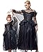 IKALI Femmes Sorcière Costume Noir Halloween Magie Tutu Robe Adulte Victorienne Déguisement Robe avec Cape