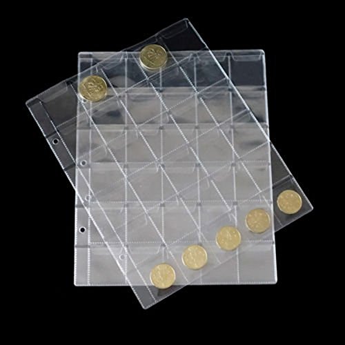 LZWIN 30 Tasche plastica Moneta titolari stoccaggio Collette Album Caso Timbro Moneta protettore inserisci Pagina Fogli Titolare (Confezione da 10)