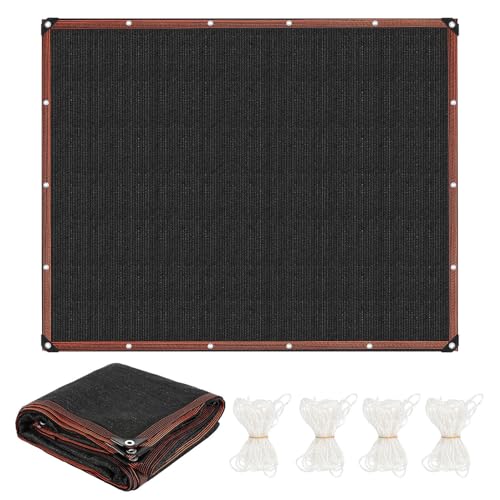 ISOISL Sonnensegel 4x5 m Schwarz Rechteckig Premium HDPE UV Schutz Sonnenschutz Atmungsaktiv Wetterbeständig inkl 3m Befestigungsseile für Garten Balkon Pergola Pool und Gewächshaus