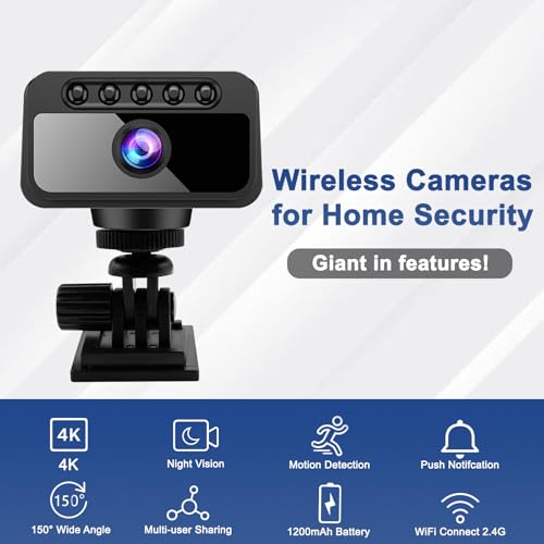 RXIMA Mini Camera, 4K WiFi Wireless Camera Nanny Cam with Motion Detection, Night Vision for Home Security Pet Indoor Outdoor by RXIMA - Image 2