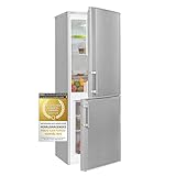 Exquisit Kühl- und Gefrierkombination KGC270-70-H-040E silber | Standgerät | 196 l Volumen | Silber | Kühlen und Gefrieren | Gefrierschubladen und Glasablagen | Beleuchtung | Türanschlag wechselbar