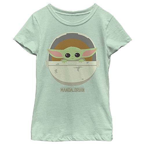Girl's Star Wars: The Mandalorian The Child Cartoon Art Bassinet T-Shirt - Mint - X Large