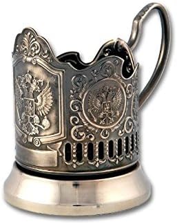 Russian Imperial Coat of Arms Classic Russian Tea Glass Holder/Russian Podstakannik for Hot or Cold Liquids