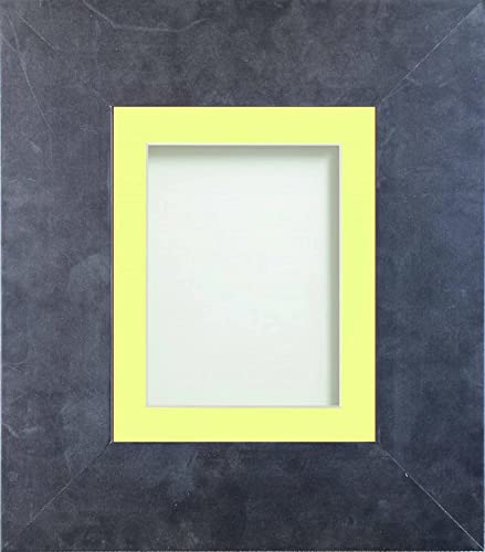 Frame Company Valencia Grey Slate A2 Frame With Lemon Bon Bon Mount For A3