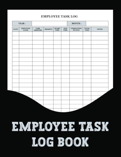 Employee Task Log Book: This log tracks tasks, increases productivity, and helps managers monitor progress, ensuring effective performance management.