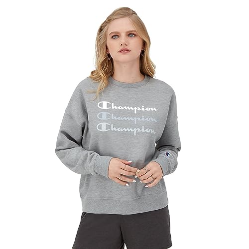 Champion Powerblend Relaxed Crew Sudaderas Oxford Gris LG, Gris Oxford, Large