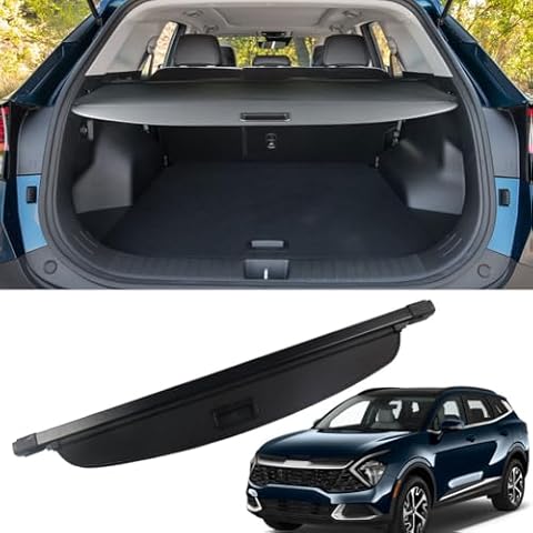 Marretoo for 2023 2024 2025 Kia Sportage Cargo Cover trunk cover for Kia Sportage Accessories Black Retractable Trunk Cover Security Shield Shade Cover