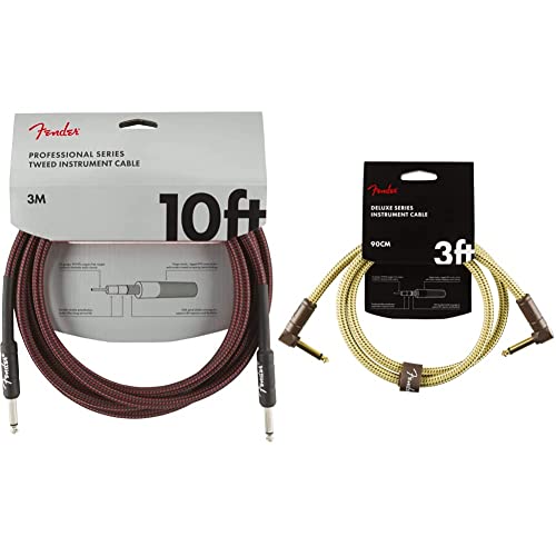 Cable de instrumentos Fender profesional de 10 pies y cable de conexion deluxe de 0.9 m