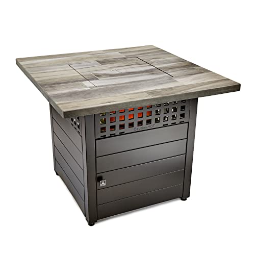 Hayden Gray 38" Square Dual Heat Gas Fire Pit #TOP2