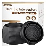 Bed Bug Interceptors, 12 Pack Bed Bug Traps, Insect Detector for Bed, Sofa & All Furniture. 24/7 Monitor, 360° Protection for Your Family's Peaceful Sleep, Black