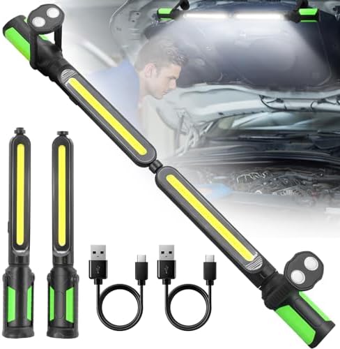 SYLSTAR Work Light for Mechanic, 2400LM LED, 4400mAh Rechargeable, Magnetic, Underhood Work Light with Hooks for Car Repairing/Inspection/Garage/Workshop/Emergency