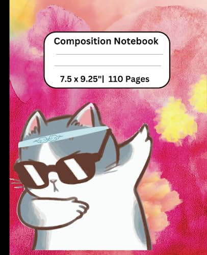 composition notebook for kids: Cute cats journal Notebook for kids | 110 Pages 7.5x9.25'' | Lined Wide Rule Journal Paper | For Kids, Boys, Girls, Teens at School and College | funny cats| cats Design