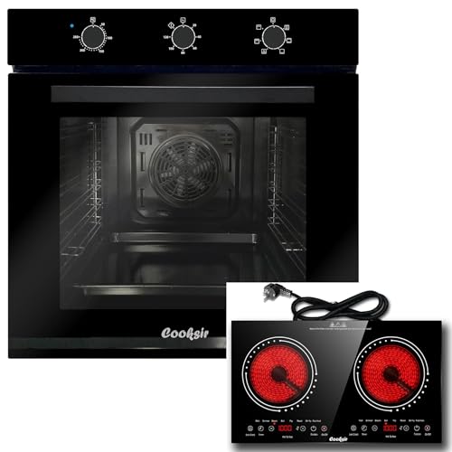 Four 60l 2200w 6 fonctions et table vitrocéramique portable 2 feux