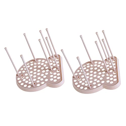 LABRIMP Lot De 2 Égouttoirs à Vaisselle Rose Multifonctions En Plastique Compartiments Pour Assiettes Et Bols Cuisine Domestique Rangement Et Séchage Organisé
